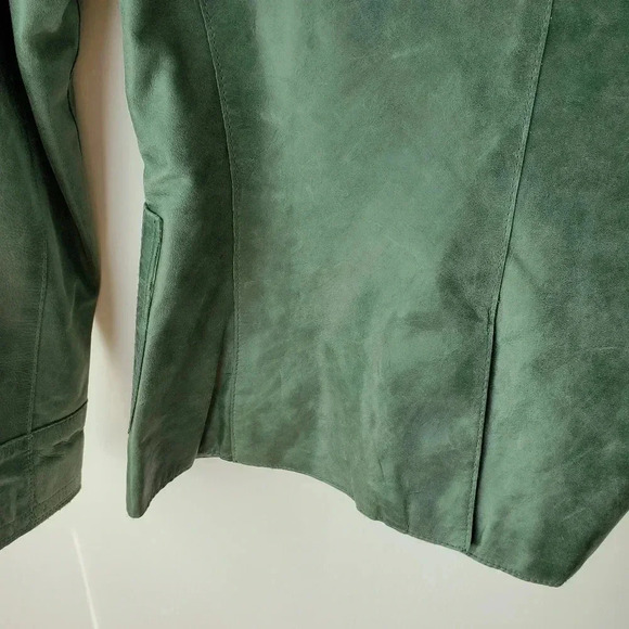 Part two 70's vibe green olive suede leather jacket - Picture 10 of 15